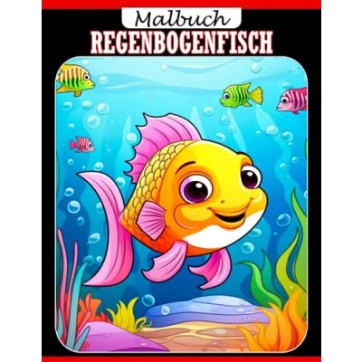Abbildung von Regenbogenfisch Malbuch: Spaßige und einfache Ausmalbilder im niedlichen Stil für alle Altersgruppen zum Entspannen Abschalten