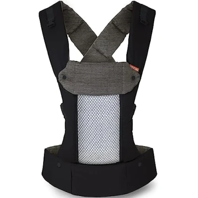 Abbildung von Beco 8 Babytrage Neugeborene ab Geburt bis Kleinkind Cool Hybrid Baby Trage mit verstellbarem Sitz Ergonomischer Tragegurt &amp; Carrier 3 20 kg (Schwarz)