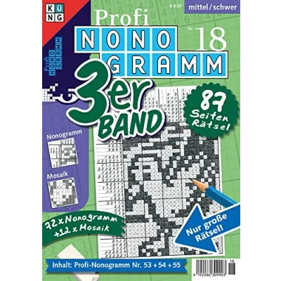 Abbildung von Profi Nonogramm 3er Band Nr. 18 (Pic a Pix / Logik Rätsel): Rätsel fürs Auge