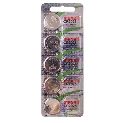 Abbildung von Maxell CR2025 Batterien, 5 Stück, Lithium, 3 V, 170 mAh, Grau