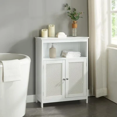 Abbildung von en.casa Midischrank »Karlsøy« Badezimmerschrank Weiß 80x60x28cm