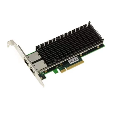 Abbildung von KALEA INFORMATIQUE PCIe 3.0 x8 LAN Ethernet 10G Netzwerk Controller Karte Mit 2 RJ45 Ports. Intel X540 Chipsatz. High und Low Profile Winkel.