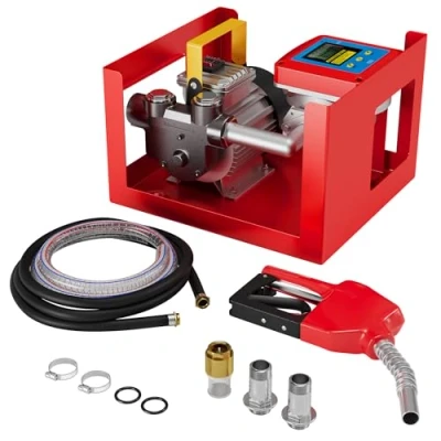 Abbildung von Wiltec Heizöl und Dieselpumpe 230V/550W 60l/min selbstansaugende Pumpe mit automatischer Pistole, Kraftstoffpumpe, Absaugpumpe