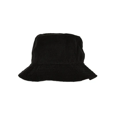 Abbildung von Flexfit Unisex Frottee Bucket Hat, Damen und Herren Fischerhut, erhältlich in Black, Größen One Size