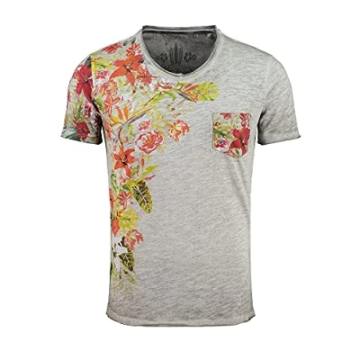 Abbildung von KEY LARGO Herren Babylon v Neck T Shirt, Silver (1107), M