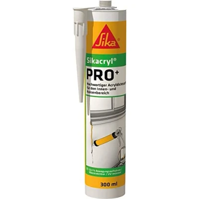 Abbildung von Sikacryl Acryldichtstoff PRO+ Weiß 12,5 % Bewegungsaufnahme für Anwendungen im Innen und Außenbereich lösemittelfrei 300 ml