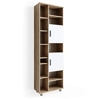 Abbildung von Vicco Hochschrank Ilias, Sonoma/Weiß, 60 x 190 cm Drehbar