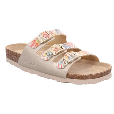 Abbildung von Rohde ALBA Pantolette Sommerschuh, Hausschuh, Strandschuh, Schlappen mit drei Schnallen
