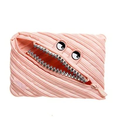 Abbildung von ZIPIT Grillz Federmäppchen für Mädchen Extra Großes Mäppchen die Schule Monster Etui Kinder Federmappe Pfirsich