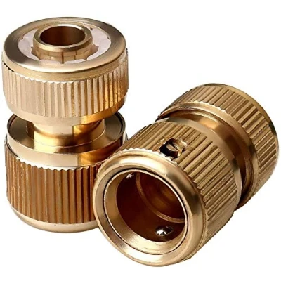 Abbildung von Tesmotor 2 Stück 1/2&quot; Messing Schlauchverbinder, Schlauch 13 mm (1/2 Zoll) Schnellkupplung für den Schlauchanfang