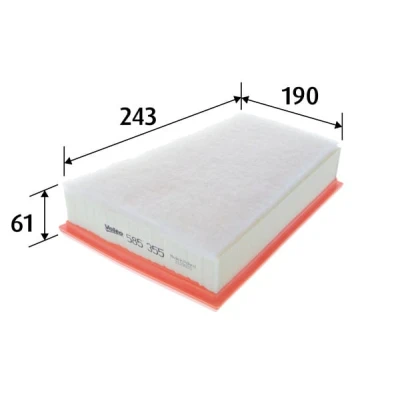 Abbildung von VALEO 585355 Luftfilter 61 190 243 Filtereinsatz RENAULT: MEGANE 3 Schrägheck, Grandtour, Coupe kfzteile, kfzteile24, bandel online,