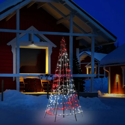 Abbildung von Twinkly Lichterbaum 3D 3 Meter, Flacher Weihnachtsbaum für Türen und Wände im Innen Außenbereich, 300 Kartierbare RGB Weiße LEDs, Kompatibel mit Alexa Google Home, IP44, App Steuerung