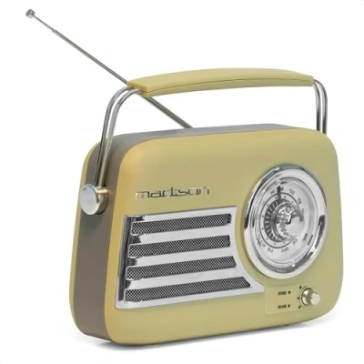 Abbildung von Madison FREESOUND VR40OGR MAT 30W Vintage Radio mit langem Akku Bluetooth, USB &amp; FM Olivgrün matt Vintage, Nostalgie, Retro