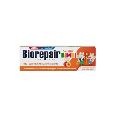 Abbildung von Biorepair, Kinderzahnpasta 0 6 Jahre, 12 Packungen mit je 50 ml, Biorepair Zahnpasta für Kinder ohne Fluorid, Pfirsichgeschmack, Anticarien, gesundes Zahnfleisch
