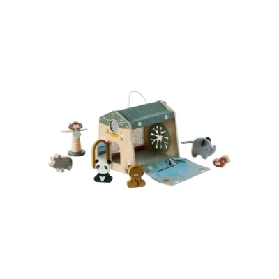 Abbildung von VERTBAUDET Aktivitätshaus der Tiere Tansania aus Stoff und Holz, FSC®, Beige, TU