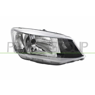 Abbildung von PRASCO SK3284903 Scheinwerfer rechts H4 schwarz mit Tagfahrlicht (LED) Stellmotor für LWR SKODA: Fabia III Kombi, Schrägheck