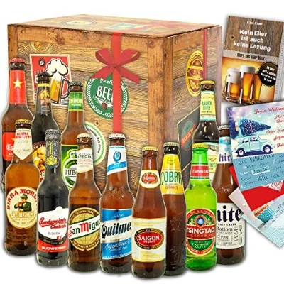 Abbildung von Biere der Welt 12 Flaschen/Bier aus Welt/Geburtstags Geschenk Mann