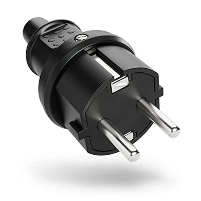 Abbildung von greate. Steckdose Schutzkontakt Stecker mit Knickschutz Gummi Schutzkontaktstecker, 1 St.