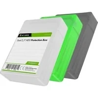 Abbildung von ICY Box 3er Set Dual Festplatten für 2,5 Zoll HDD/SSD zum Schutz oder Aufbewahrung, stapelbar, Beschriftung, Hardcase Hülle, mehrfarbig, IB AC6025 3