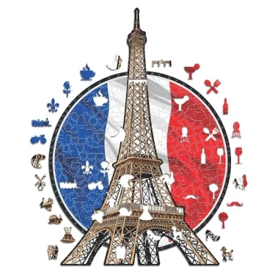 Abbildung von Iconic Puzzles, Tour Eiffel, 100% ökologisch nachhaltiges Holzpuzzle mit offizieller Lizenz, Größe S, 150 Teile