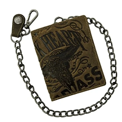 Abbildung von Jack&#039;s Inn 54 Börse hoch mit Kette &quot;Black Way&quot; vintage braun