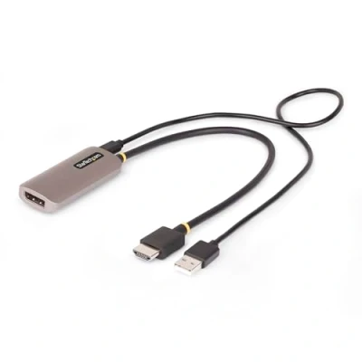 Abbildung von StarTech.com 30cm HDMI auf DisplayPort Adapterkabel, 8K 60Hz, Aktives 2.1 zu DP 1.4 Adapter, USB Betrieben,