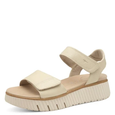 Abbildung von Tamaris Plateausandalette, Damen, Größe: 38, Ivory Schuhe