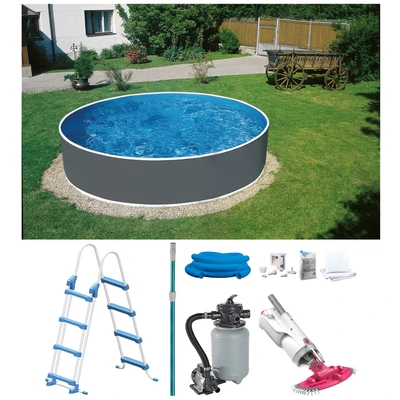 Abbildung von my POOL BWT Rundpool, (Spar Set, 8 tlg.), Inkl. Akku Bodensauger BC 30