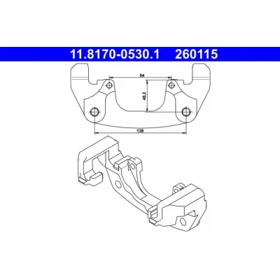 Abbildung von ATE 11.8170 0530.1 Bremssattelhalter BMW: X5, X3