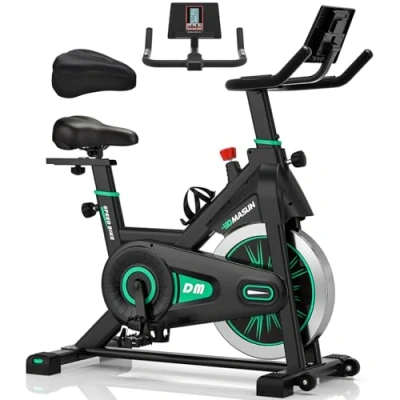 Abbildung von DMASUN Heimtrainer Fahrrad, Hometrainer Fahrrad mit großem Tablet Halter und LCD Display, Leises Ergometer für Zuhause, Fahrradtrainer bis 160 kg Belastbar, Ideal Indoor Cycling