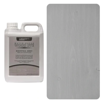 Abbildung von Littlefair&#039;s Holzlasur 5ltr Innen Holz Lasur Für Natürliche Holzmaserung Wasserbasierte Wood Stain Schnell Trocknend &amp; Umweltfreundlich Farbe: Schwalbenschwanzgrau