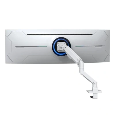 Abbildung von BEWISER Robuster Monitorarm, ultrabreiter Monitorhalter für 86,4124,5 cm (3449 Zoll) und Neue 144,8 (57 Bildschirme, Tragkraft bis zu 20 kg, voll beweglich höhenverstellbarer Monitorarm
