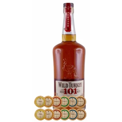 Abbildung von Wild Turkey 101 Proof Kentucky Straight Bourbon Whiskey + 12 Edelschokoladen in 6 Sorten