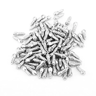 Abbildung von Qiilu Spikes Reifen, 100 Stück 12mm Anti Rutsch Spike Schrauben Tires Schneeketten Reifen für Auto/ATV/SUV//Motorrad