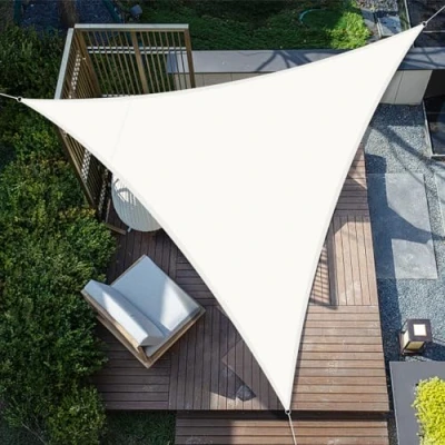 Abbildung von SUNNY GUARD Sonnensegel Wasserdicht 3x3x3m Dreieckig Sonnenschutz Wetterschutz Segel Baldachin UV Schutz für Balkon Terrasse Garten, Creme