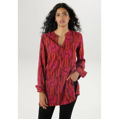 Abbildung von Aniston SELECTED Longbluse, mit asymmetrischem Saum und extra langen Manschetten NEUE KOLLEKTION