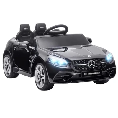 Abbildung von AIYAPLAY Elektro Kinderauto Elektrofahrzeug mit LED, Sicherheitsgurt, Hupe, Musik, Weiß, Belastbarkeit 30 kg, (1 tlg), 107L x 62.5B 44H cm