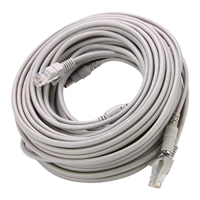 Abbildung von ASHATA RJ45 Cat 5 Netzwerk Ethernet Kabel + DC CCTV Kabel,DC Strom Stecker auf Buchse Anschlusskabel,10/100 Mbps Verlängerung für IP Kamera/NVR System (20M)
