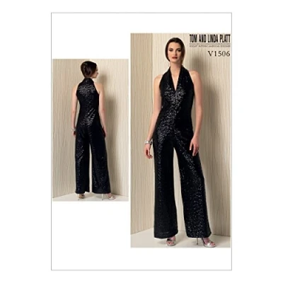 Abbildung von Vogue Patterns Schnittmuster 1506, Damen Jumpsuit, Größen, Schwarz, ZZ (LRG XLG XXL)