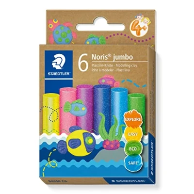 Abbildung von Noris jumbo boetseerklei 6 kleuren GLITTER