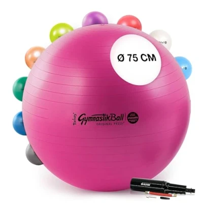 Abbildung von PEZZI Original Pezziball MAXAFE 75 cm m. Pumpe rubinrot Gymnastikball