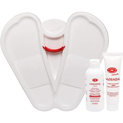 Abbildung von Mosadal Fußpflegeset 3 in 1 Professionelle und nachhaltige Hornhaut Entfernung! Fußwanne + Lotion 250ml Urea Creme 100ml
