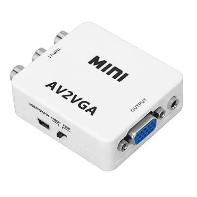 Abbildung von zu VGA Adapter, AV Konverter, HD 1080P Video Converter VGA, Computer TV mit Datenkabel, Plug and Play