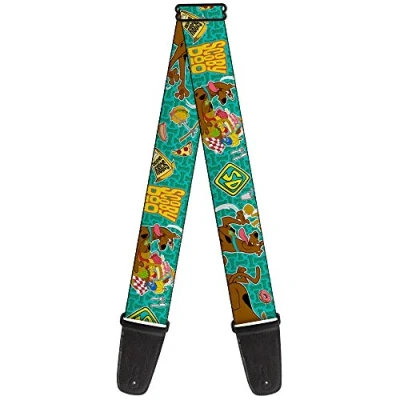 Abbildung von buckle down gs wsd006 Gitarrengurt Scooby Doo &amp; Snacks/Knochen Monogramm Blues, 5,1 cm breit 73,7137,2 Länge