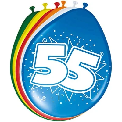 Abbildung von Ballon 55 Jahre 30cm 8 Stücke