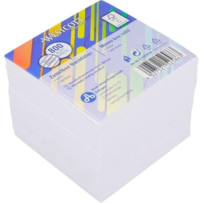 Abbildung von WESTCOTT Notizzettel Notizblock weiß 700 Blatt, Zettelblock geleimt mit 9 x cm Blätter, FSC zertifiziertes Papier 80g/m²