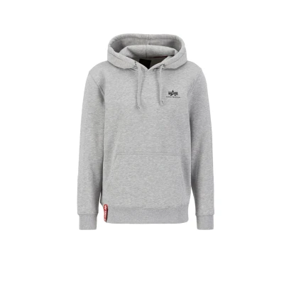 Abbildung von Alpha Industries Small LOGO Kapuzenpullover, Herren, Größe: XS, Grey heather