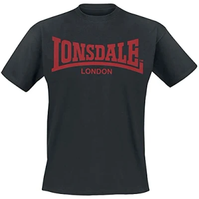 Abbildung von Lonsdale ONE TONE Tshirt print, Herren, Größe: Large, Black/red