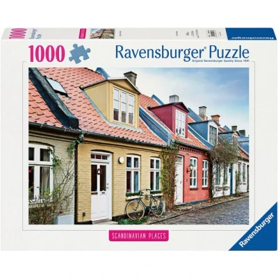 Abbildung von Ravensburger Puzzle Scandinavian Places, Häuser in Aarhus, Dänemark, 1000 Puzzleteile, Made Germany