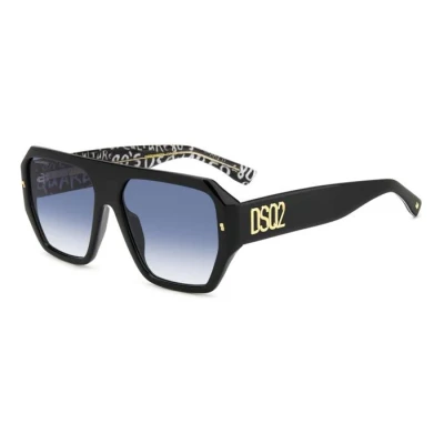 Abbildung von Dsquared2 Herren D2 0128/S TAY/08 Gläser SONNENBRILLEN Acetat Schwarz Blau Quadratisch Normal Schattiert